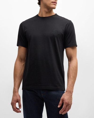 Stefano Ricci Cotton Embroidered T-Shirt - Black
