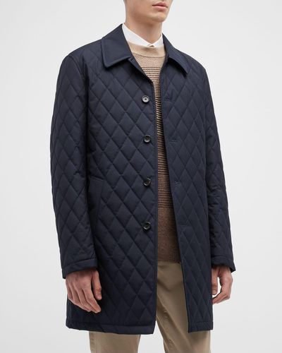 Cardinal Of Canada Mansfield Diamond Quilted Barn Coat - Blue