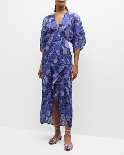 Jaline Katherine Geo Print Maxi Dress - Blue