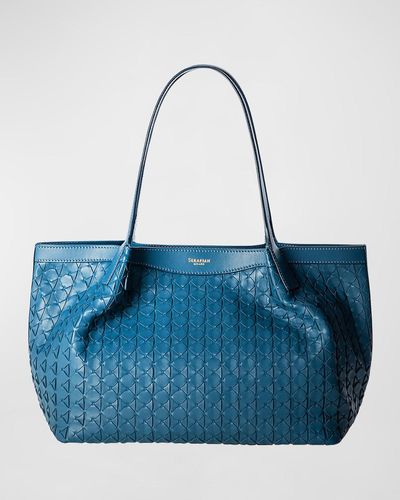 Serapian Secret Small Mosaic Leather Tote Bag - Blue