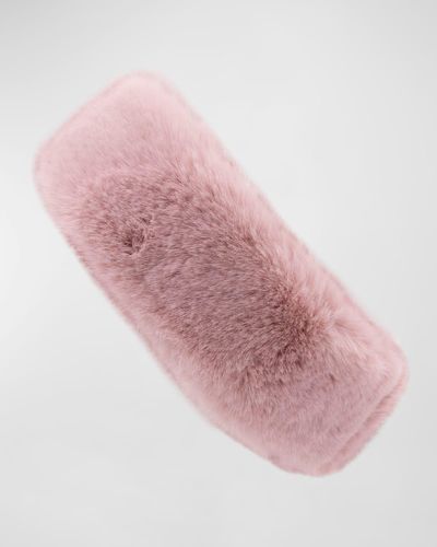 Surell Faux Rex Rabbit Fur Headband - Pink