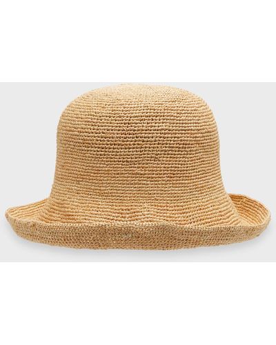 SUPERDUPER Raffia Straw Cloche Hat - Natural