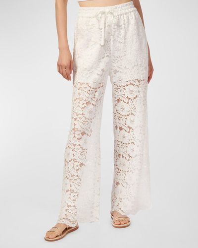 Cami NYC Dara Floral Crochet Lace Wide-Leg Pants - Natural