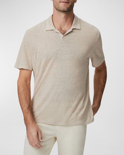 PAIGE Shelton Linen Polo Shirt - Natural