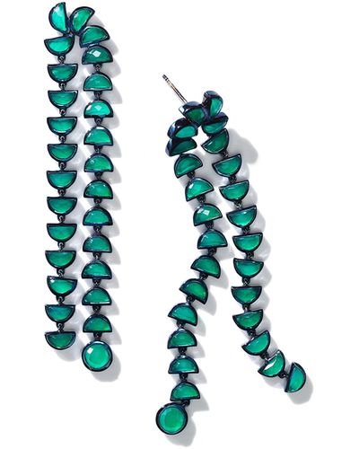 Nakard Marabou Dangle Earrings - Blue