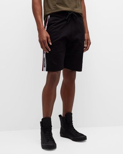 Moschino Athletic Shorts With Side Taping - Black