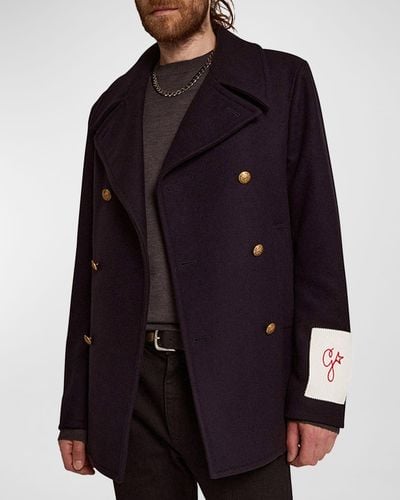Golden Goose Double-Breasted Compact Peacoat - Blue