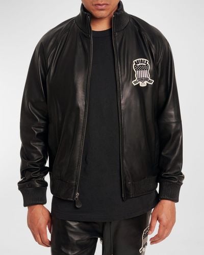 Avirex Leather Logo Track Jacket - Black
