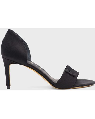 Something Bleu Ciara 2-piece Satin Sandals With Buttons - Black