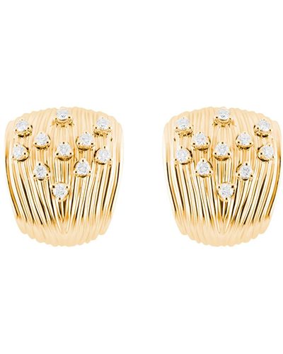 Hueb Bahia 18k Gold Scattered Diamond Earrings - Metallic