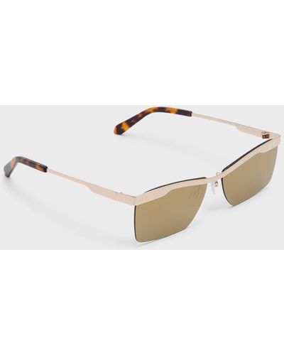 Off-White c/o Virgil Abloh Rimini Metal Alloy & Plastic Aviator Sunglasses - Natural