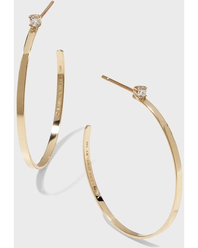 Lana Jewelry 14k Diamond Sunrise Hoop Earrings - Natural