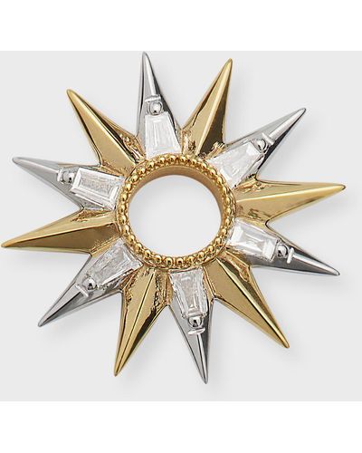 Three Stories Jewelry 14k Yellow Gold Starburst Diamond Single Earring Charms - Metallic