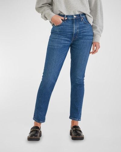 eTica Scarlet Slim Straight Cropped Jeans - Blue