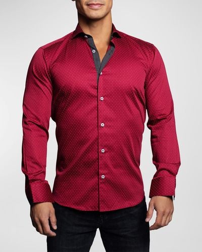 Maceoo Einstein Dotline Sport Shirt - Red