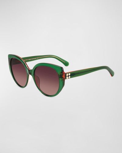 Kate Spade Seraphina Acetate Round Sunglasses - Green