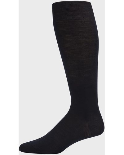 Bresciani Knit Over-Calf Socks - Black