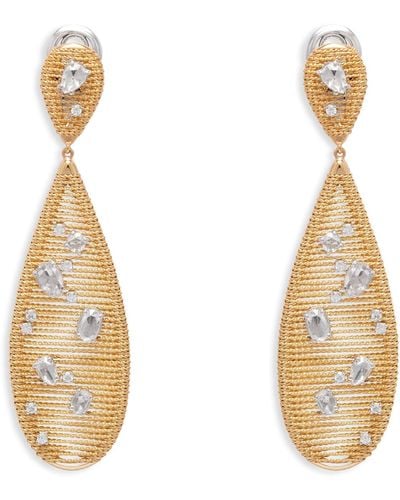 Staurino 18k Yellow Gold Renaissance Diamond Pear Drop Earrings - Metallic