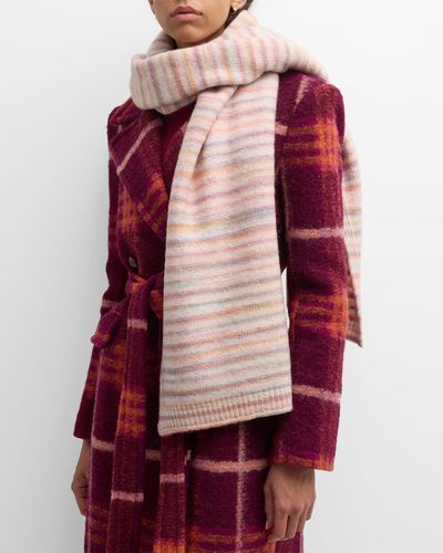 Jocelyn Space Dyed Striped Scarf - Red