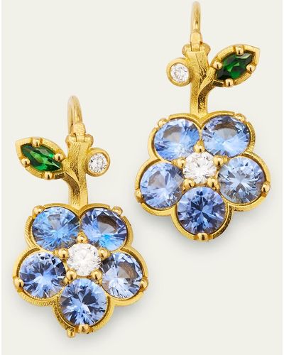 Paul Morelli Wild Child Sapphire And Diamond Drop Earrings - Blue