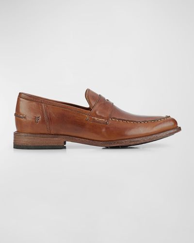 Frye Tyler Leather Penny Loafers - Brown