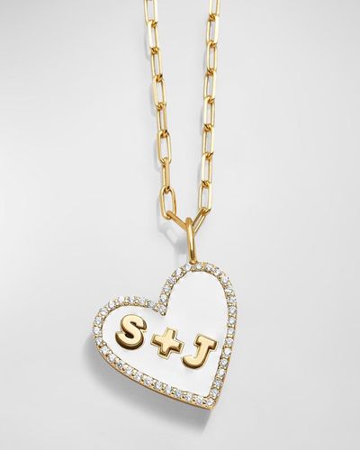 BaubleBar 18k Gold-plated Custom Reversible Heart Necklace - White