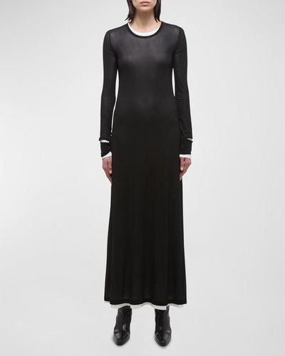Helmut Lang Double-Layer Maxi Dress - Black
