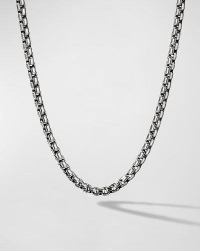 David Yurman Box Chain Necklace In Silver, 3.6mm, 26"l - Multicolor