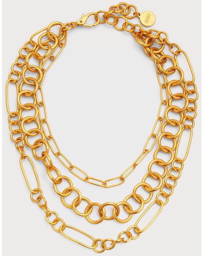 Nest 24K-Plated Multi-Layer Chain Necklace - Metallic