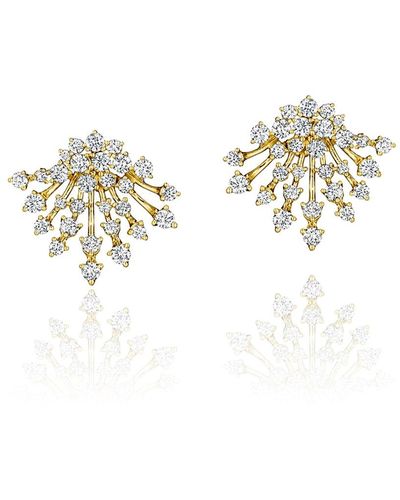 Hueb Luminus 18K Full Diamond Bouquet Earrings - White