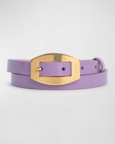 BY FAR Block Semi-Patent Leather Belt - Multicolor