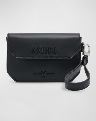 Amiri Napa Leather Clutch Bag - Black