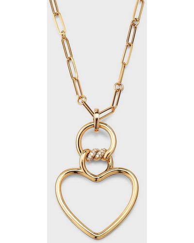 Roberto Coin 18k Rose Gold Diamond Heart Cialoma Necklace - Metallic