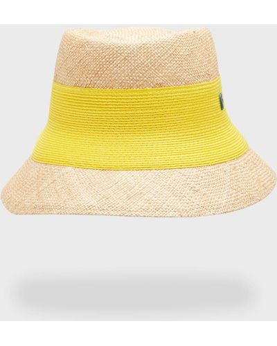 Raffaello Bettini Wide Brim Bucket Hat - Yellow
