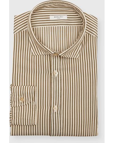 Boglioli Striped Dress Shirt - Natural