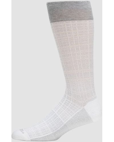 Marcoliani Tartan Check Mid-calf Socks - White