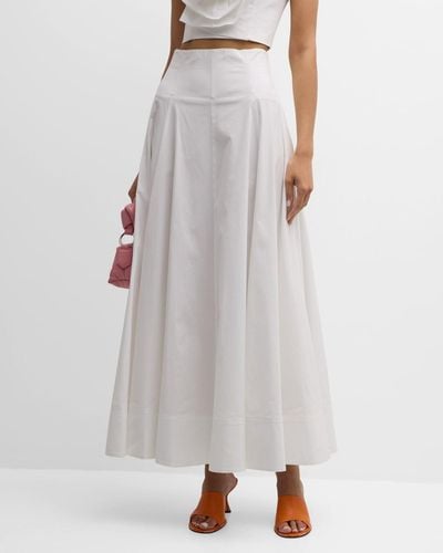 Lela Rose Pleated Full Maxi Skirt - Gray