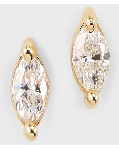 Zoe Lev 14k Gold Marquise Diamond Stud Earrings - White