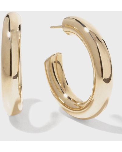 Lana Jewelry Hollow 14k Gold Wide Mini Hoop Earrings - Metallic