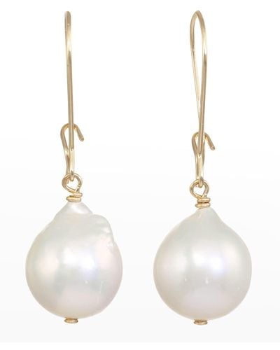 Margo Morrison Baroque Pearl Earrings With 14K Fill - White