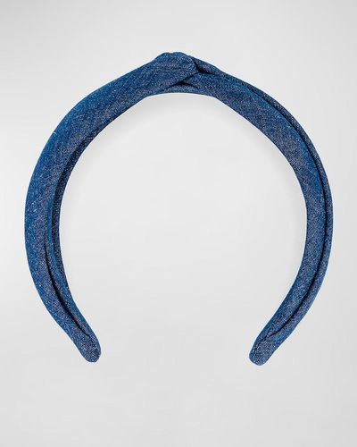Alexandre De Paris Denim Knot Headband - Blue