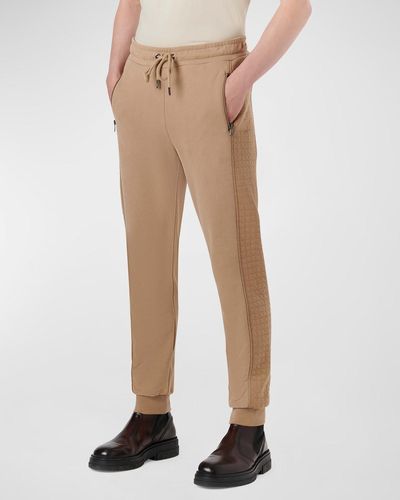 Bugatchi Jogger Pants W/ Waffle-Knit Sides - Natural