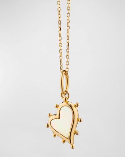 18K Yellow Gold “Olivia” Gold Locket Necklace with White Diamonds - Gold Locket Necklaces by Monica Rich Kosann