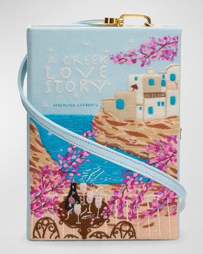 Olympia Le-Tan Madalina Andronic'S A Greek Love Story Book Clutch Bag - Blue