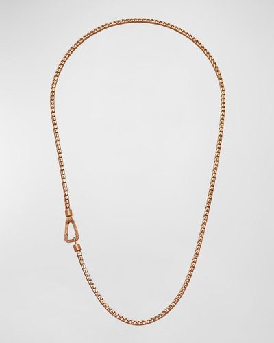 Marco Dal Maso Mesh Rose Plated Necklace With Matte Chain, 24"L - Metallic