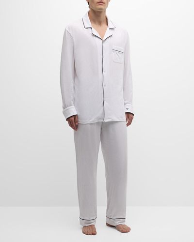 Petite Plume Pima Cotton Long Pajama Set - White