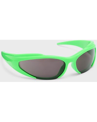 Balenciaga Acetate Wrap Sunglasses - Green