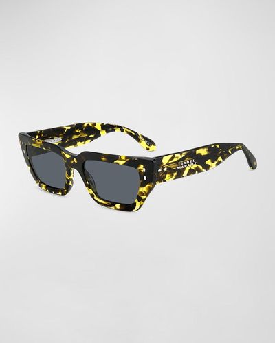 Isabel Marant Im0159S Logo Acetate Rectangle Sunglasses - Multicolor