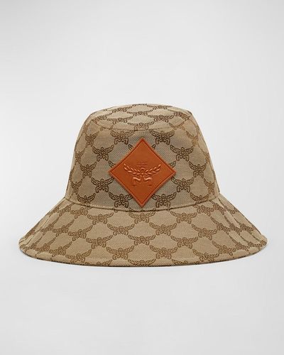 MCM Allover Laurel Jacquard Bucket Hat - Natural