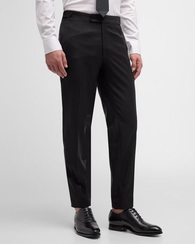 Paul Stuart Harley Solid Wool Pants - Black